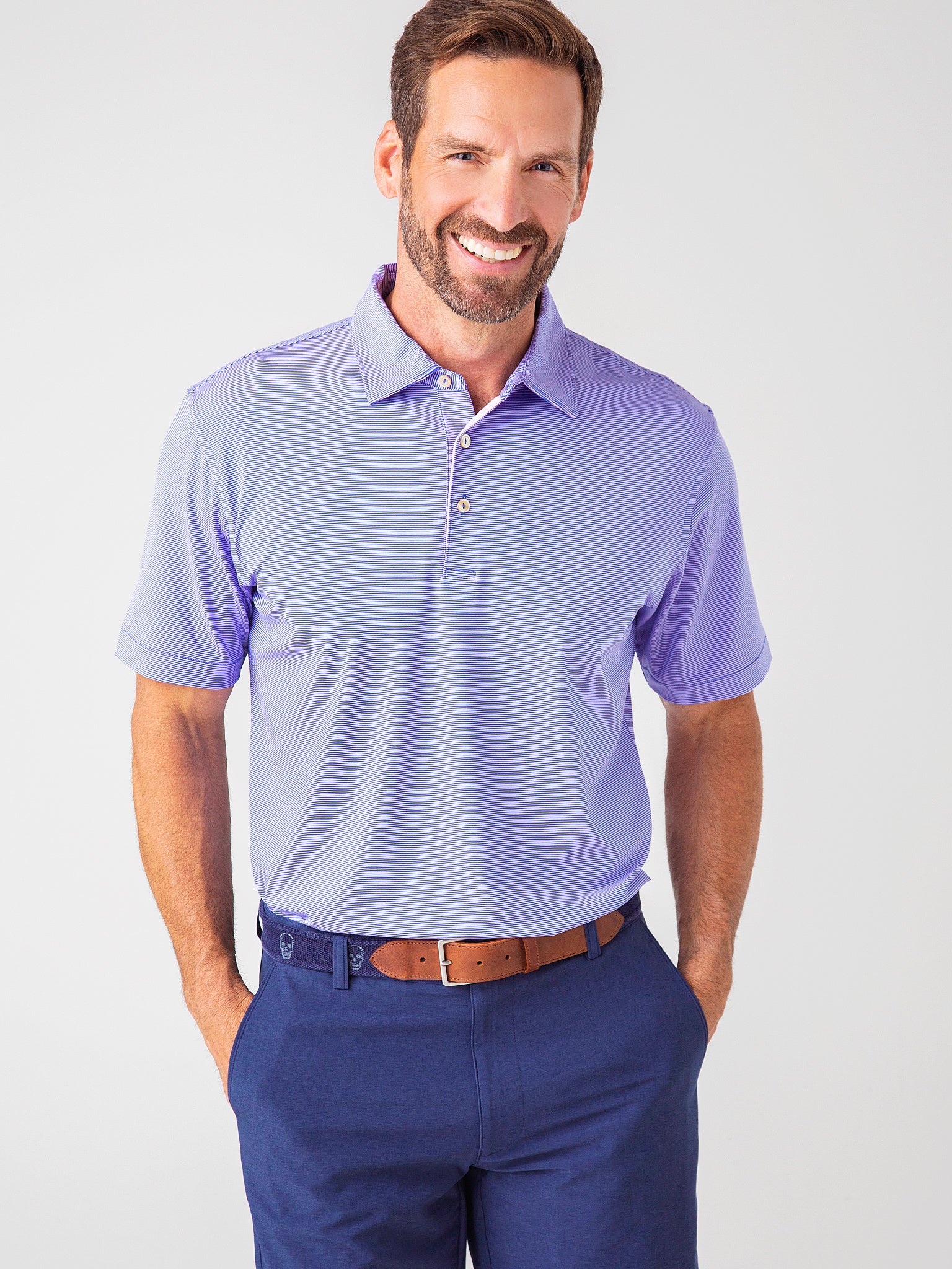 Peter Millar Crown Men's Jubilee Performance Jersey Polo - Saint Bernard