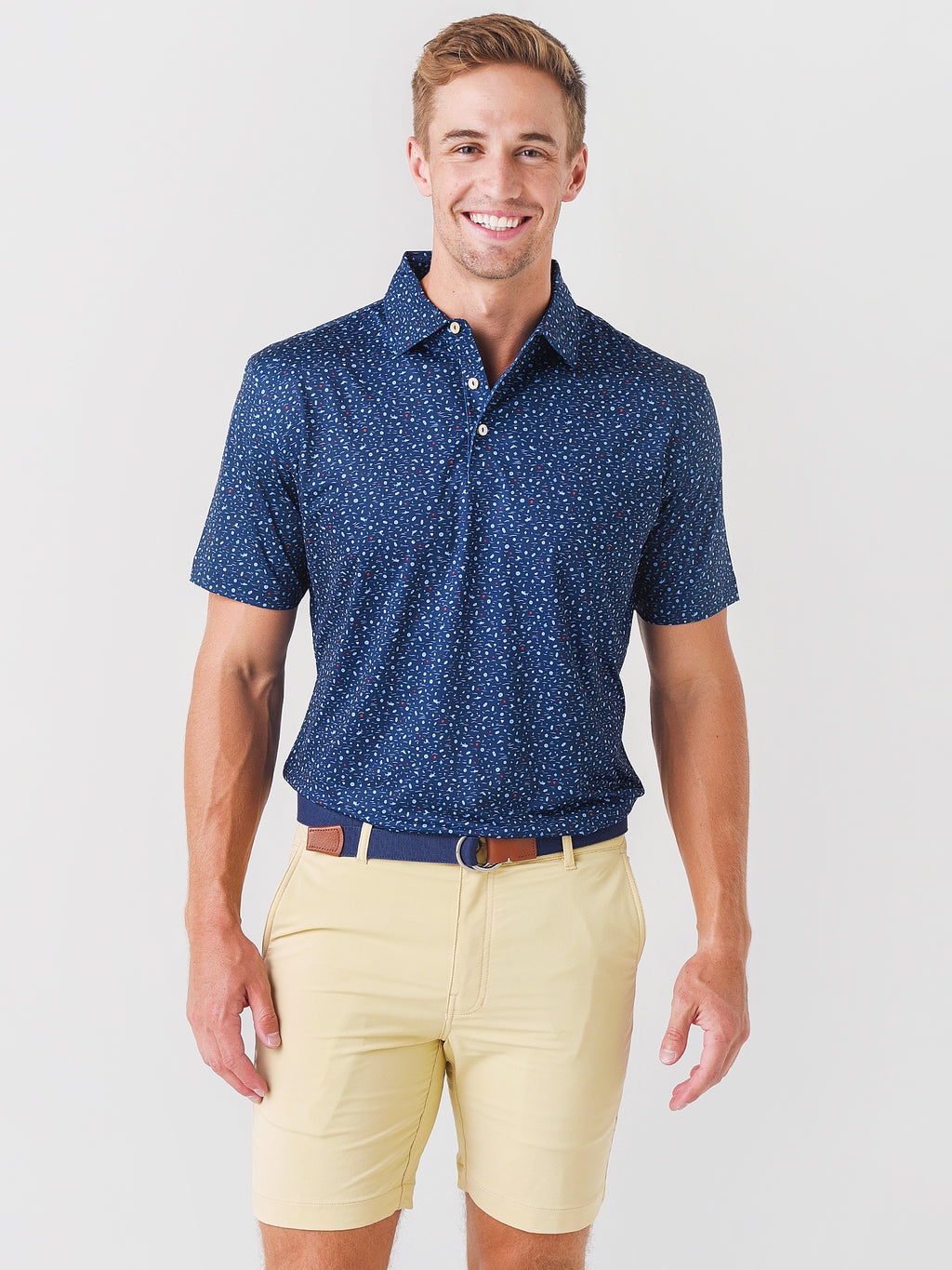 Peter Millar Crown Sport Men's Sun Performance Jersey Polo - Saint Bernard