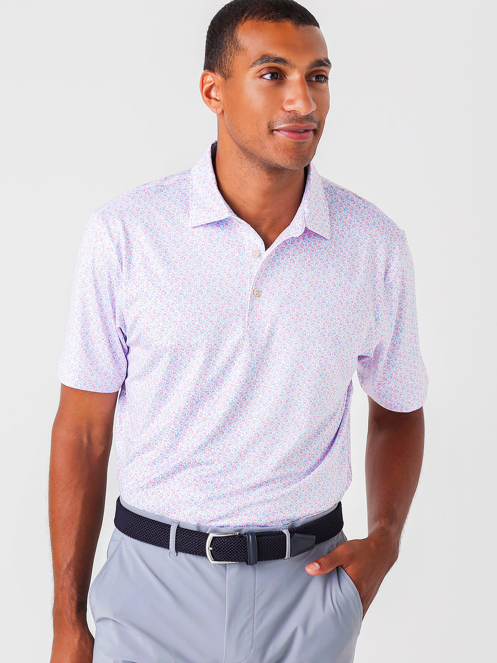 Peter Millar Crown Crafted Men's Stars PerformancePolo - Saint Bernard