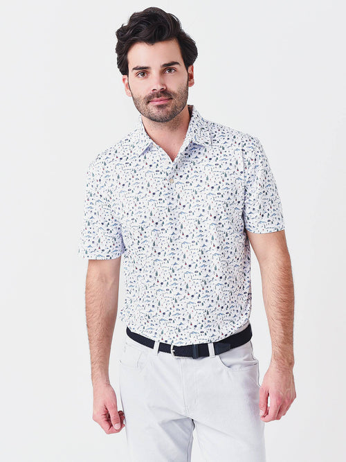 Peter Millar Crown Sport Men's Maple Performance Jersey Polo