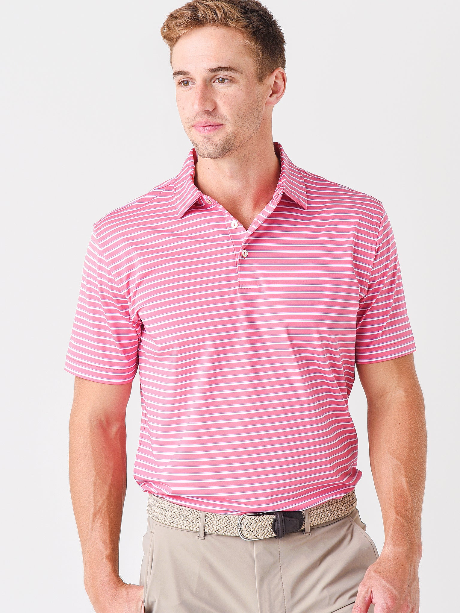 Peter Millar Crown Sport Men's Cyrus Performance Jersey Polo - Saint Bernard