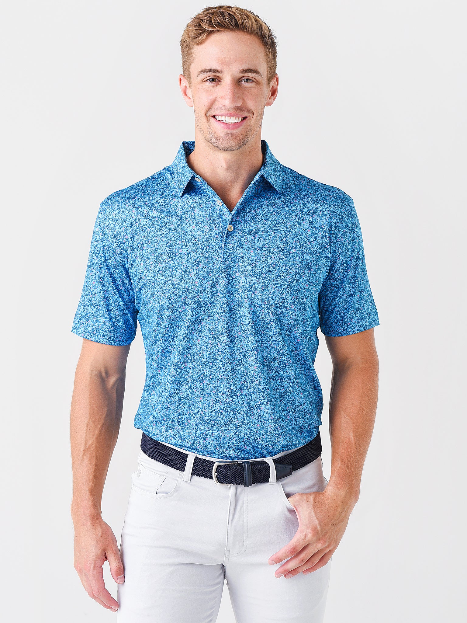 Peter Millar Crown Sport Men's Jackie Performance Jersey Polo - Saint Bernard