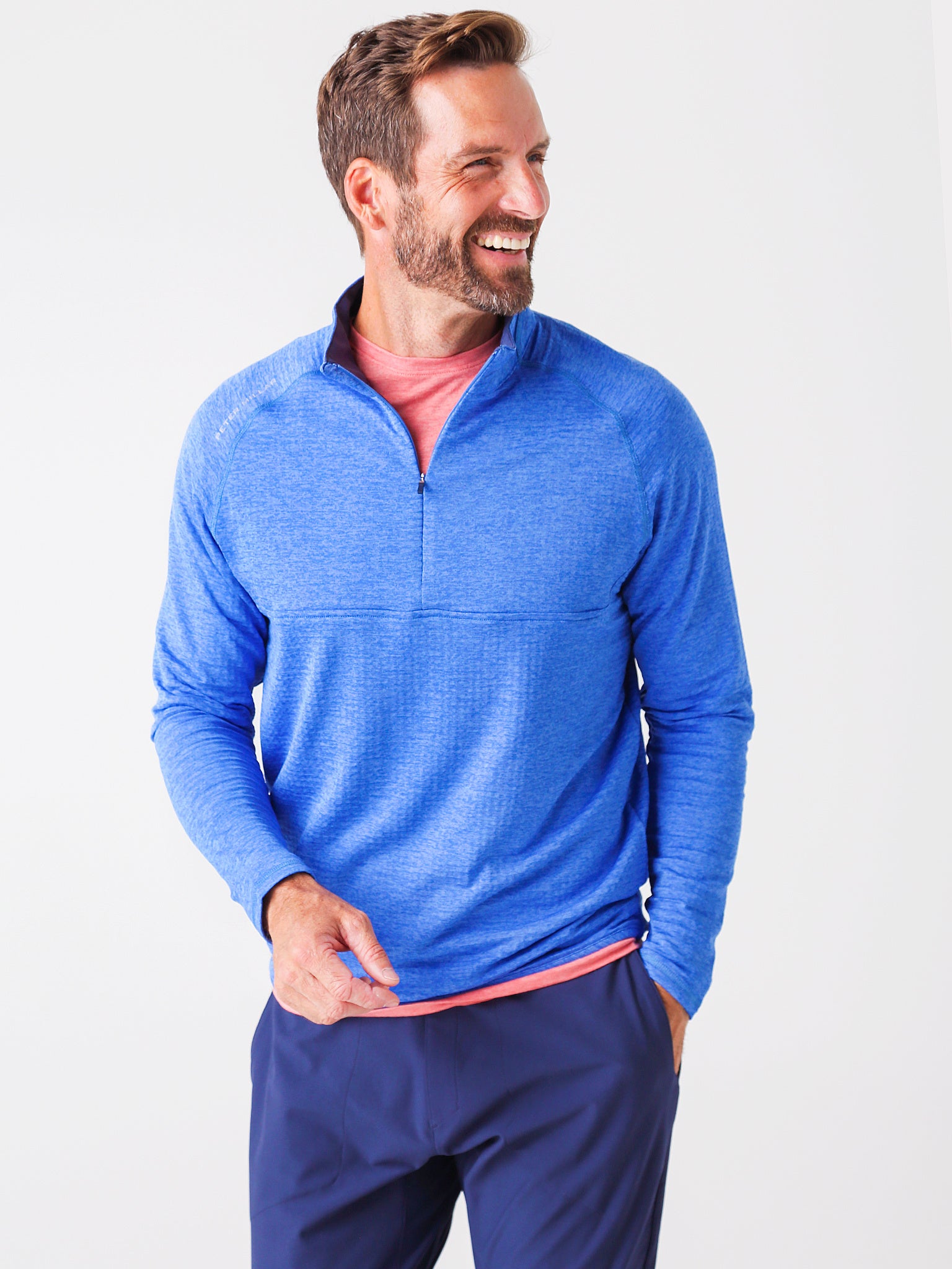 Peter Millar Active Men's Apollo Performance Quarter-Zip Pullover - Saint Bernard