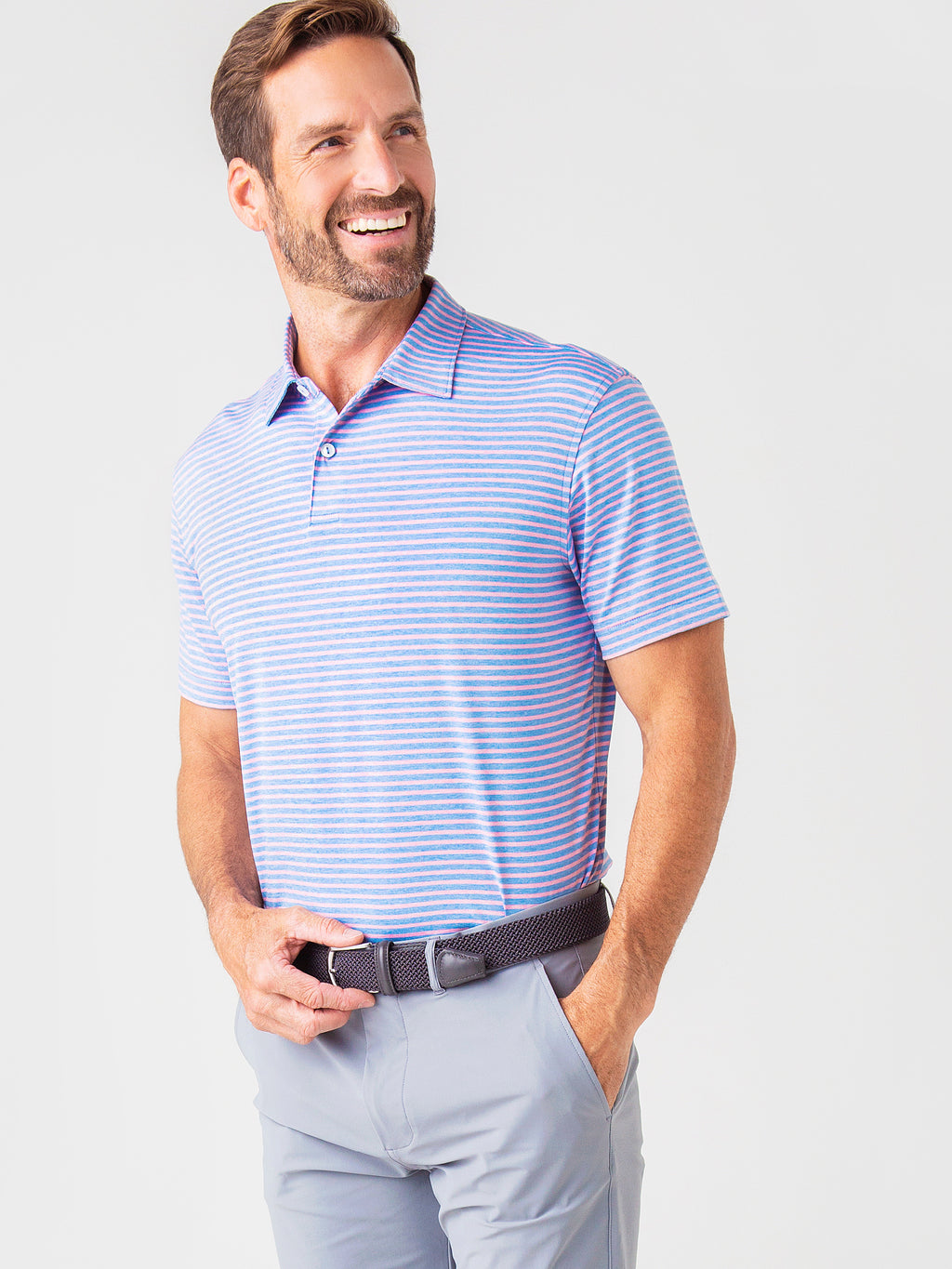 Peter Millar Crown Crafted Men's Miles Performance Polo - Saint Bernard