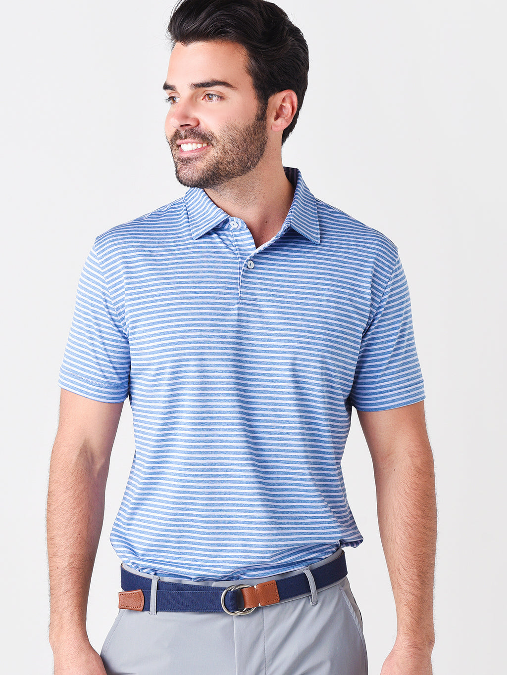 Peter Millar Crown Crafted Men's Miles Performance Polo - Saint Bernard