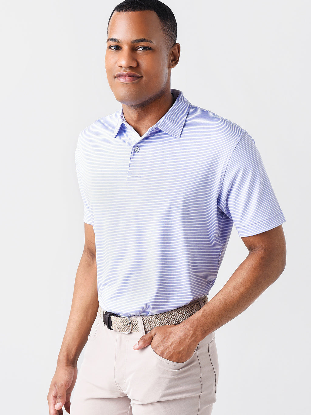 Peter Millar Crown Crafted Men's Bullock Performance Polo - Saint Bernard