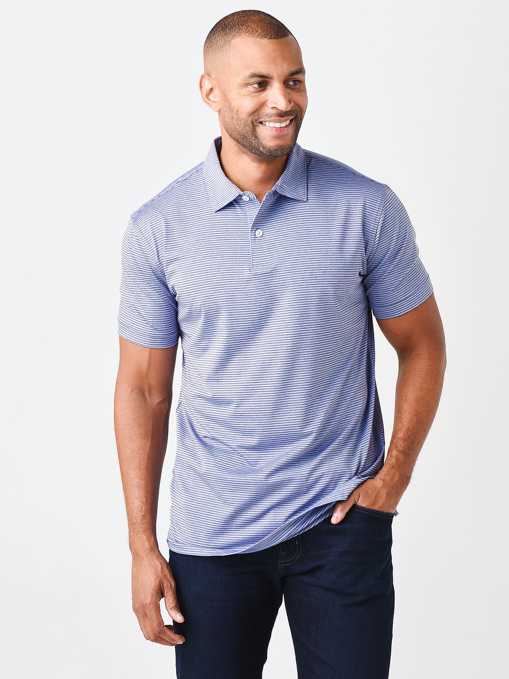 Peter Millar Crown Crafted Men's Bullock Performance Polo - Saint Bernard