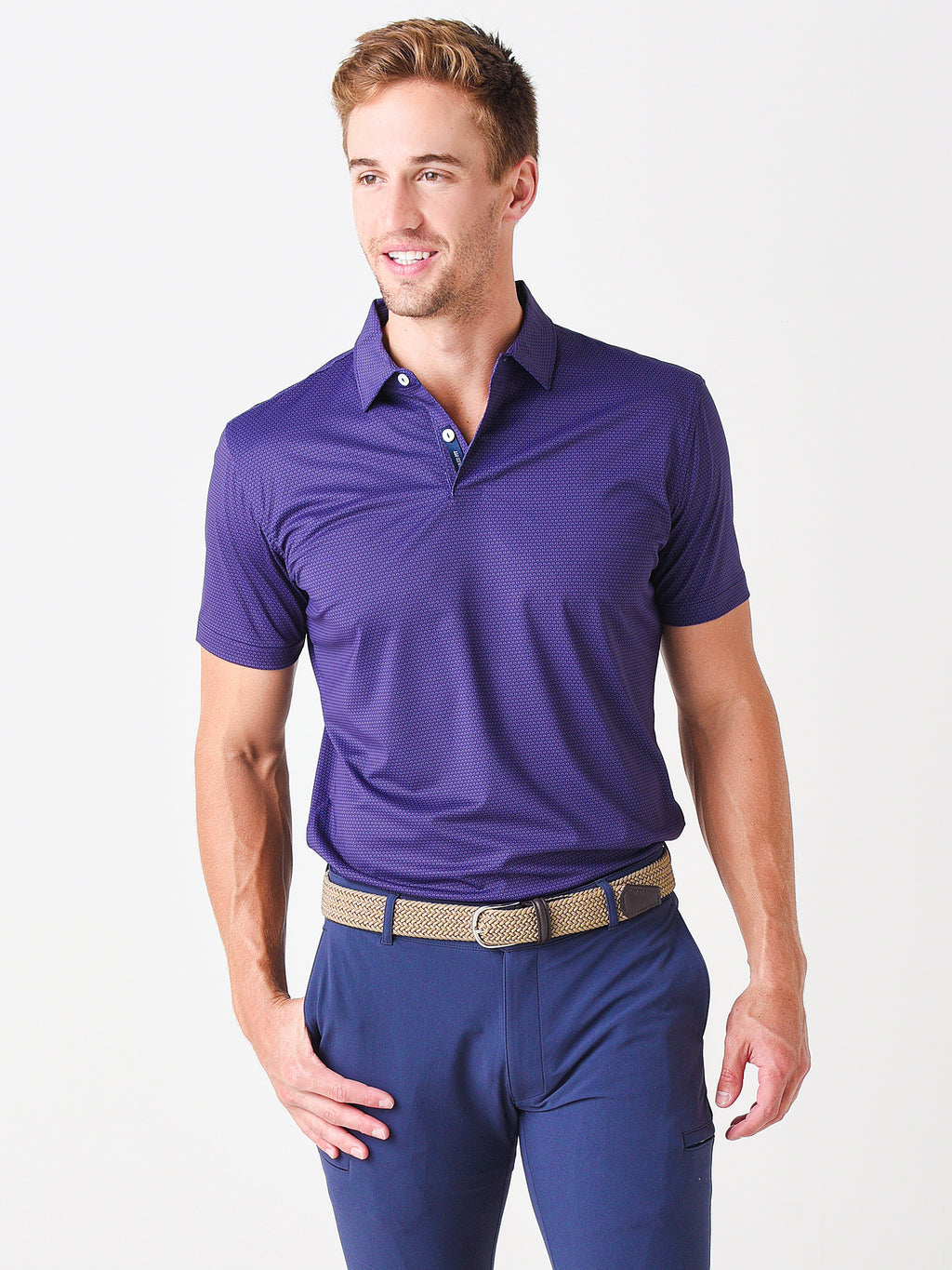 Peter Millar Crown Crafted Men's Spanish Performance Jersey Polo - Saint Bernard