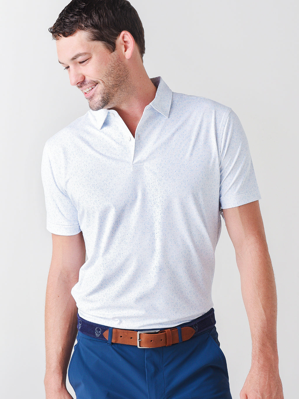 Peter Millar Crown Crafted Men's Pierre Performance Jersey Polo - Saint Bernard