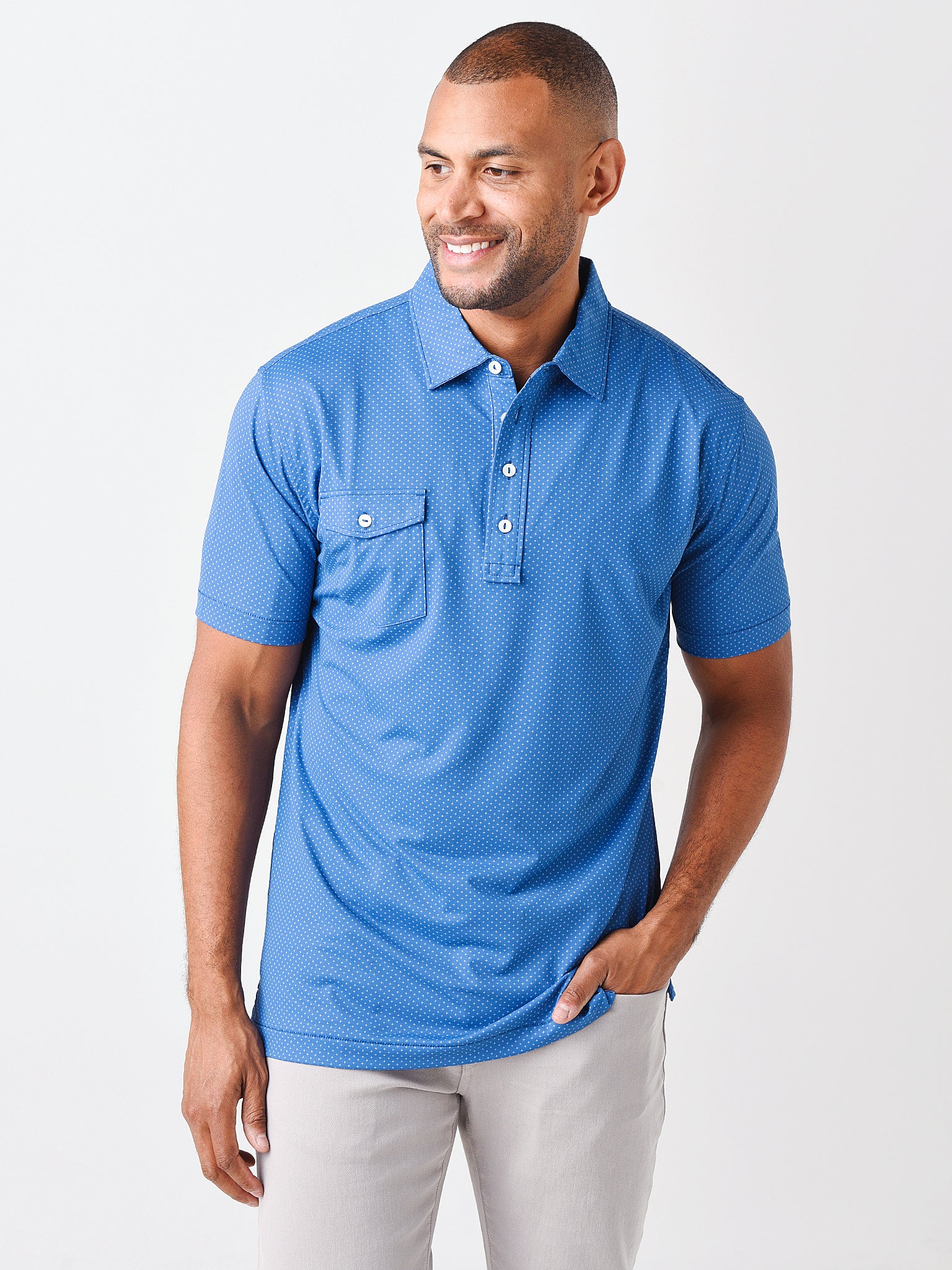 Peter Millar Crown Crafted Men's Starlight Performance Jersey Polo - Saint Bernard