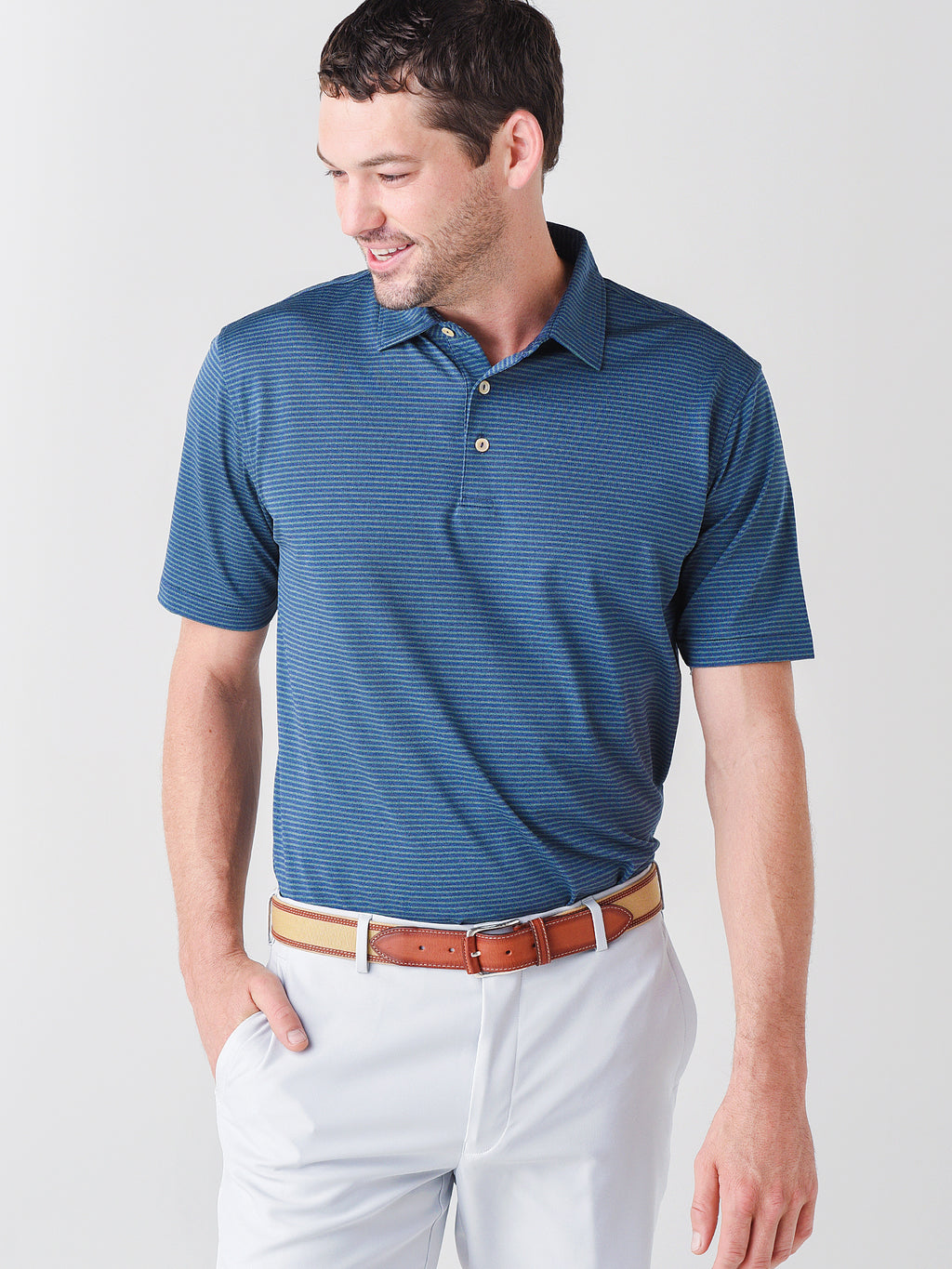 Peter Millar Crown Sport Men's Grace Performance Mesh Polo - Saint Bernard
