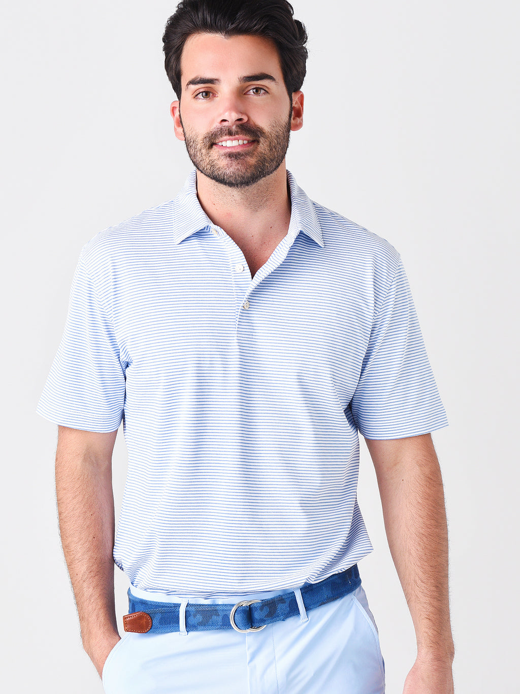 Peter Millar Crown Sport Men's Grace Performance Mesh Polo - Saint Bernard