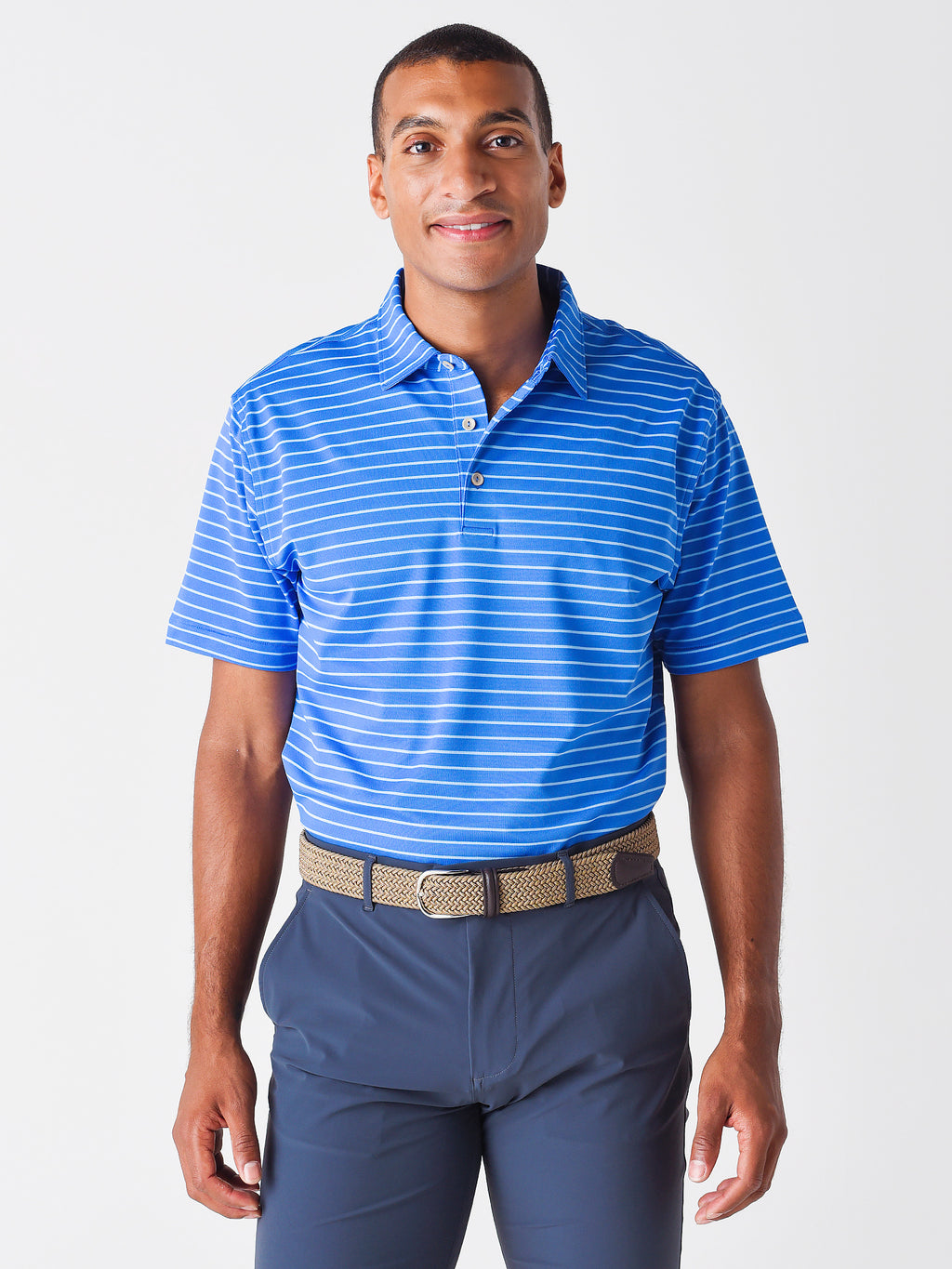 PETER MILLAR Men's Swan Performance Polo-Sean Golf Polo - Saint Bernard