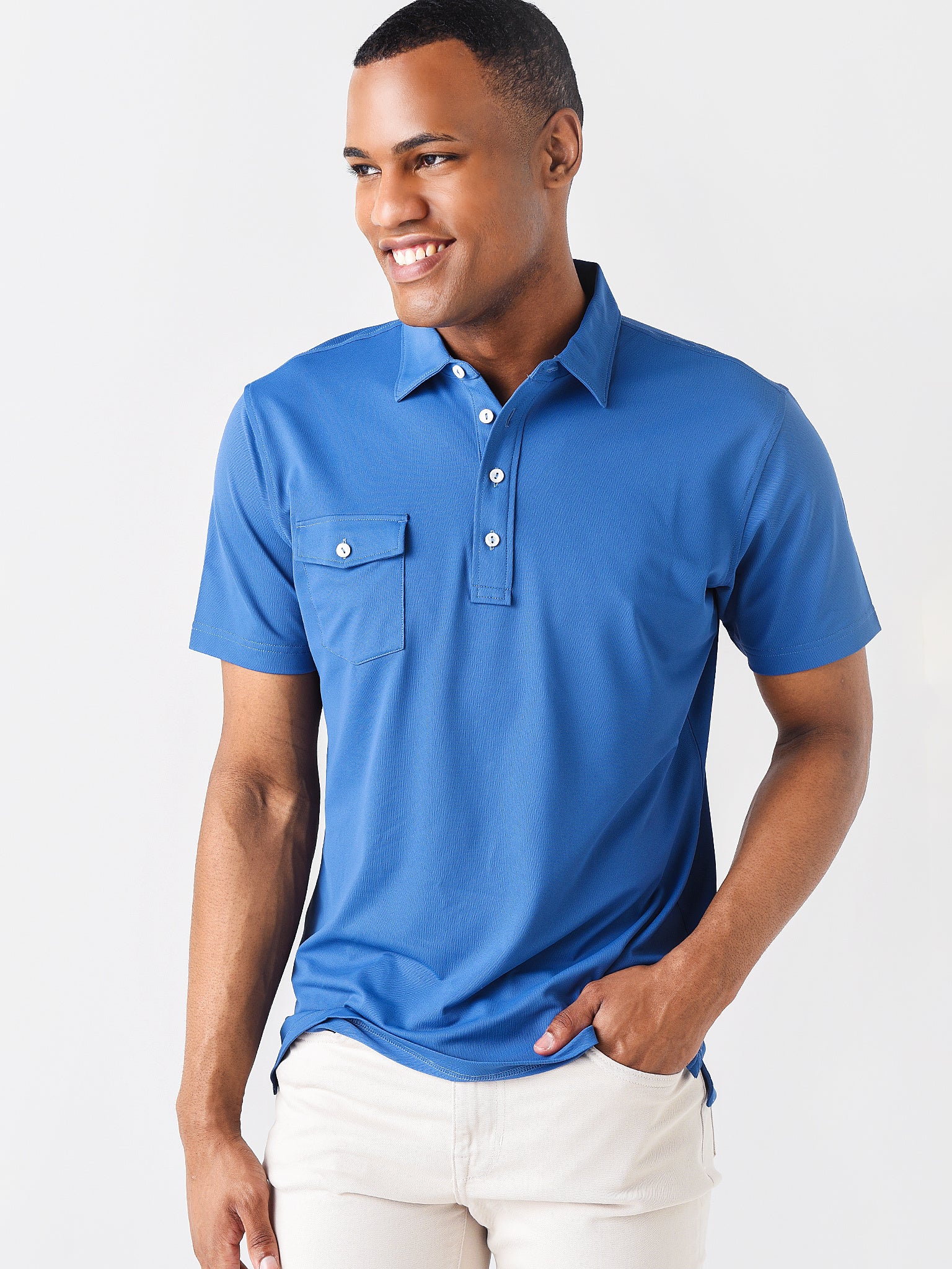 Peter Millar Crown Crafted Men's Soul Performance Mesh Polo - Saint Bernard