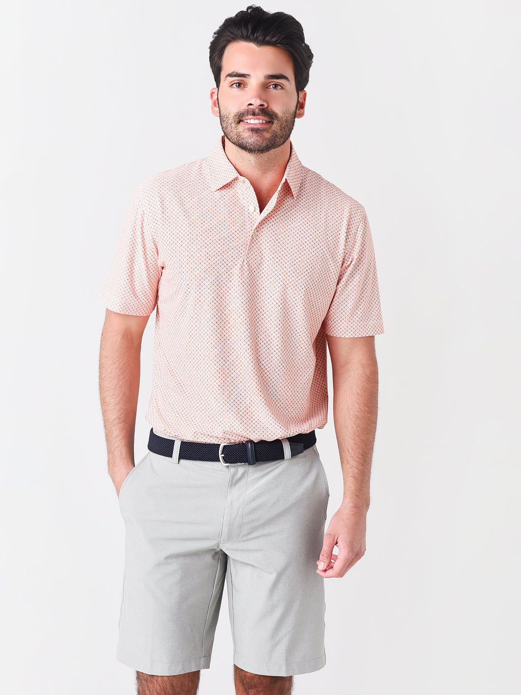 Peter Millar Crown Sport Men's Roanoke Performance Mesh Polo - Saint Bernard