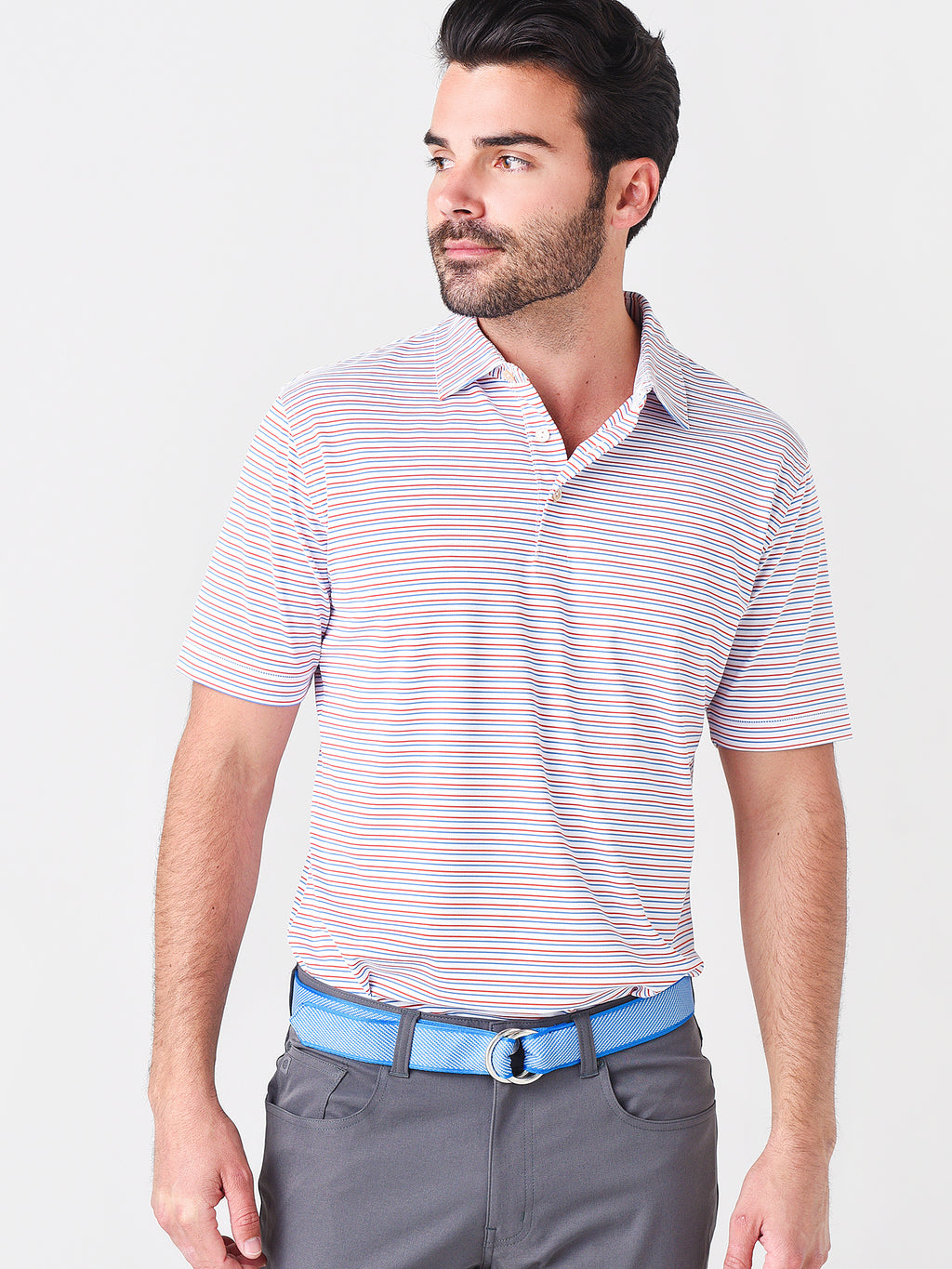 Peter Millar Crown Sport Men's Jordan Performance Mesh Polo - Saint Bernard