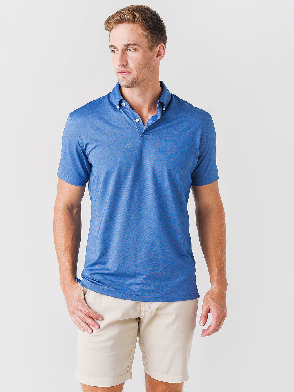 Peter Millar Crown Crafted Men's Ace Cotton-Blend Piqué Polo - Saint Bernard