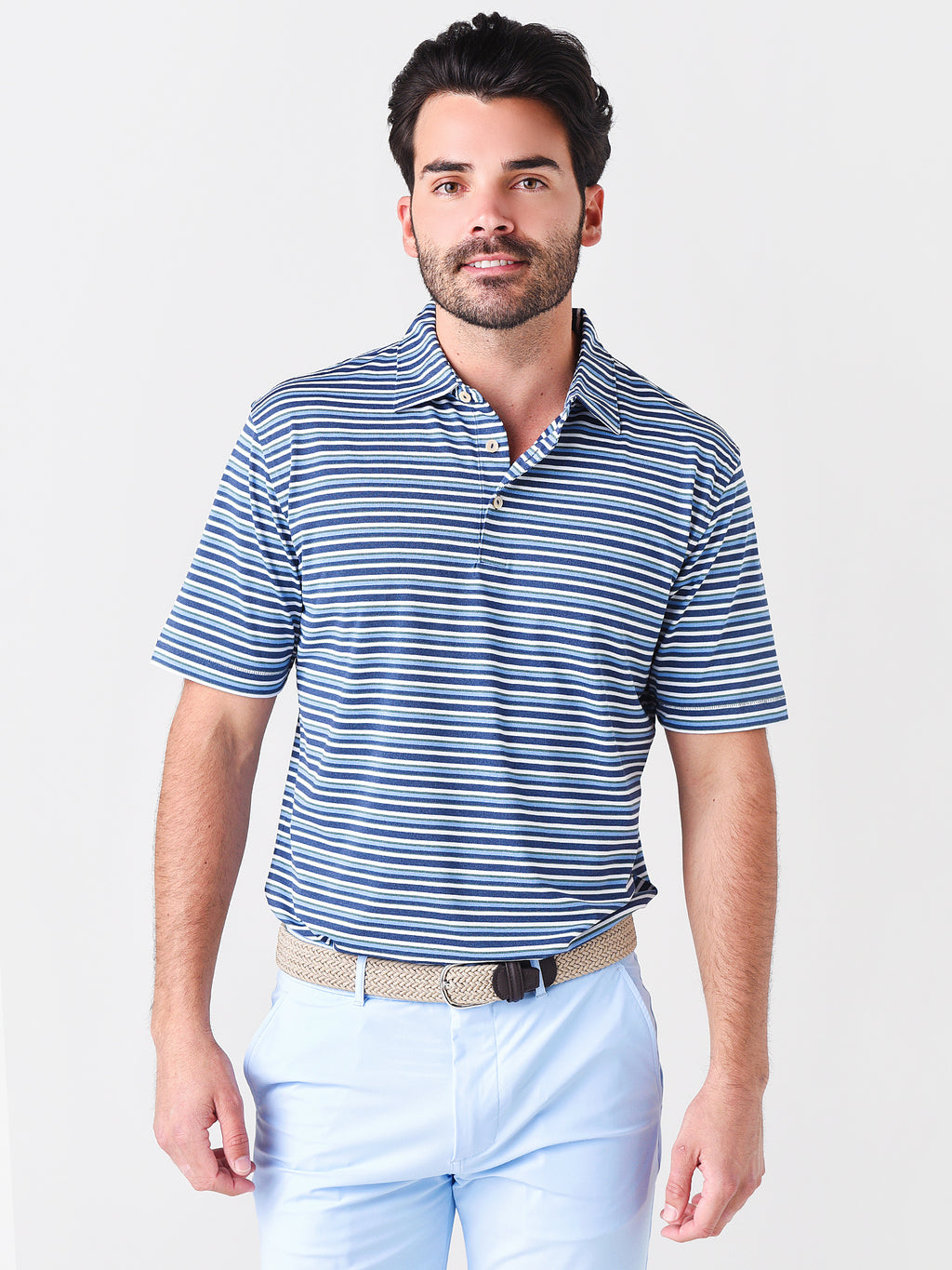 Peter Millar Crown Sport Men's James Performance Mesh Polo - Saint Bernard