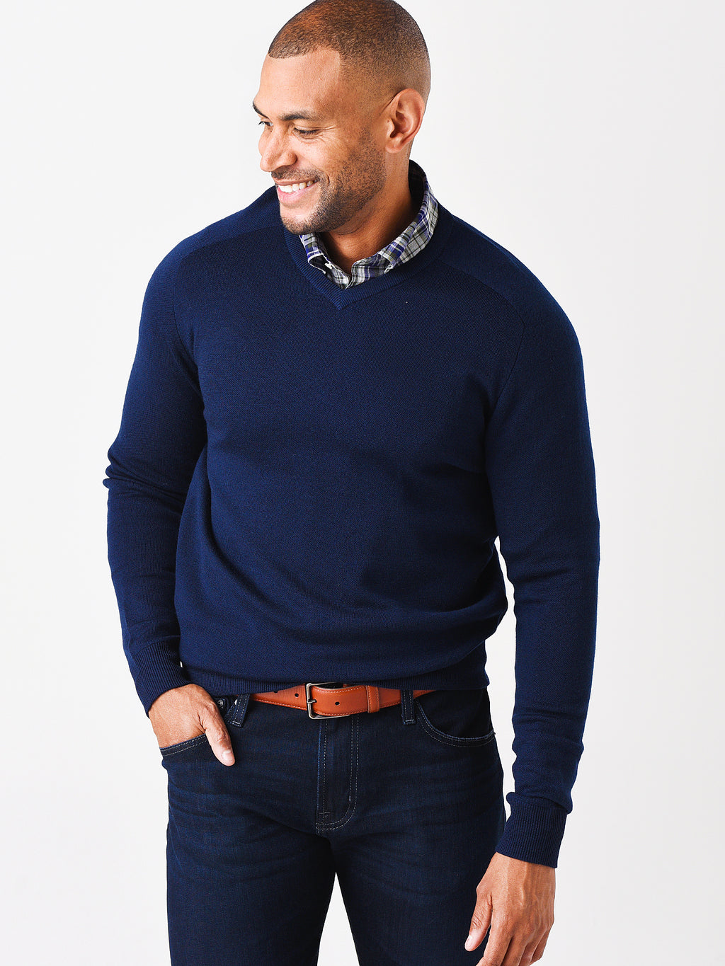 Peter Millar Men's Crown Crafted Interlock V-Neck Sweater - Saint Bernard