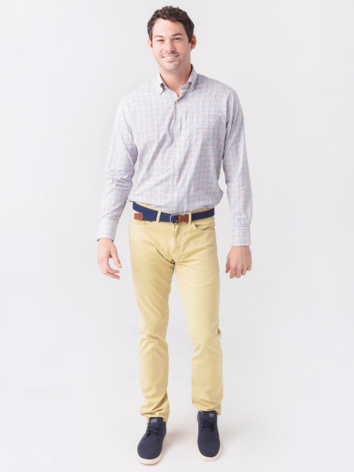 Peter Millar Crown Sport Men's York Performance Twill Sport Shirt
