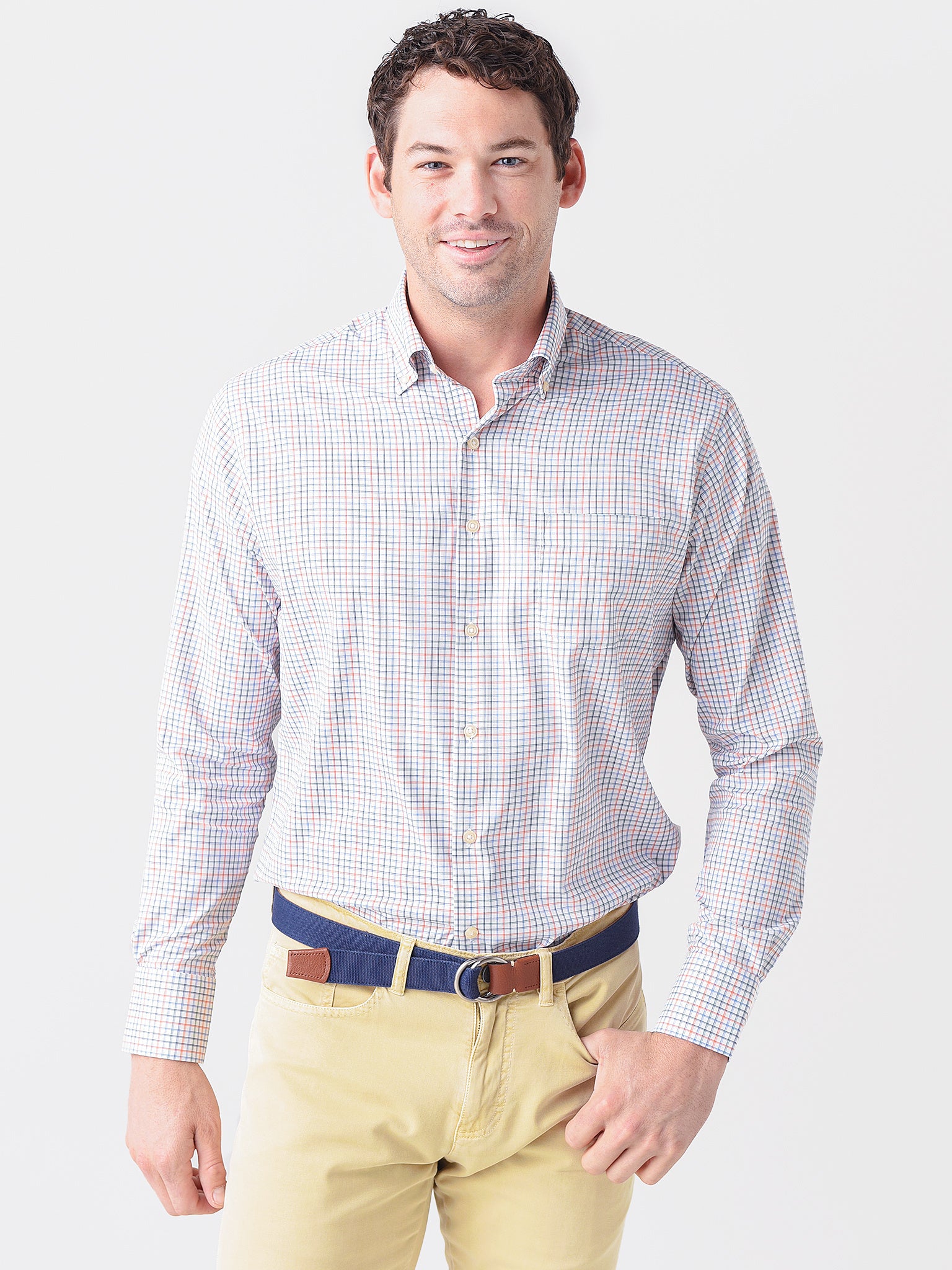 Peter Millar Crown Sport Men's York Performance Twill Sport Shirt - Saint Bernard