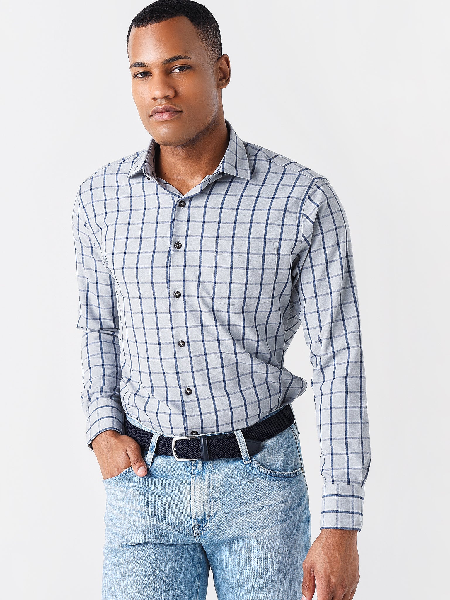 Peter Millar Crown Sport Men's St. Jo Performance Flannel Sport Shirt - Saint Bernard