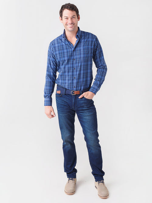 Peter Millar Crown Sport Men's Performance Flannel Markham Sport Shirt