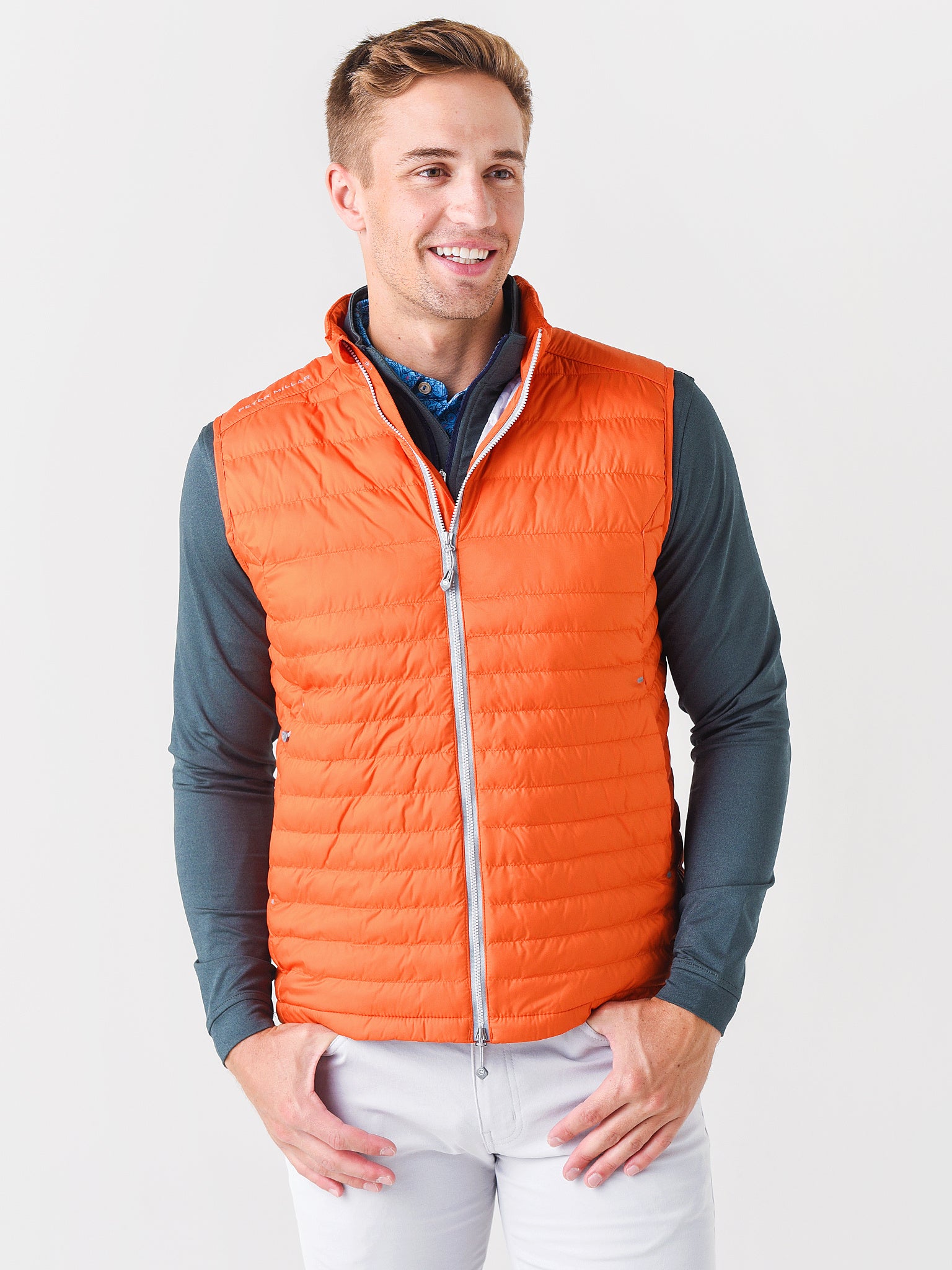 Peter Millar Crown Sport Men's Hyperlight Quilted Vest - Saint Bernard