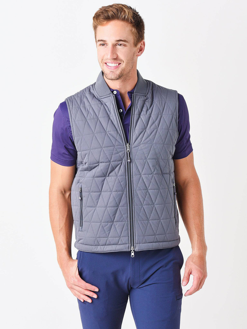 Peter Millar Crown Sport Men's Thermal Block Reversible Vest - Saint Bernard
