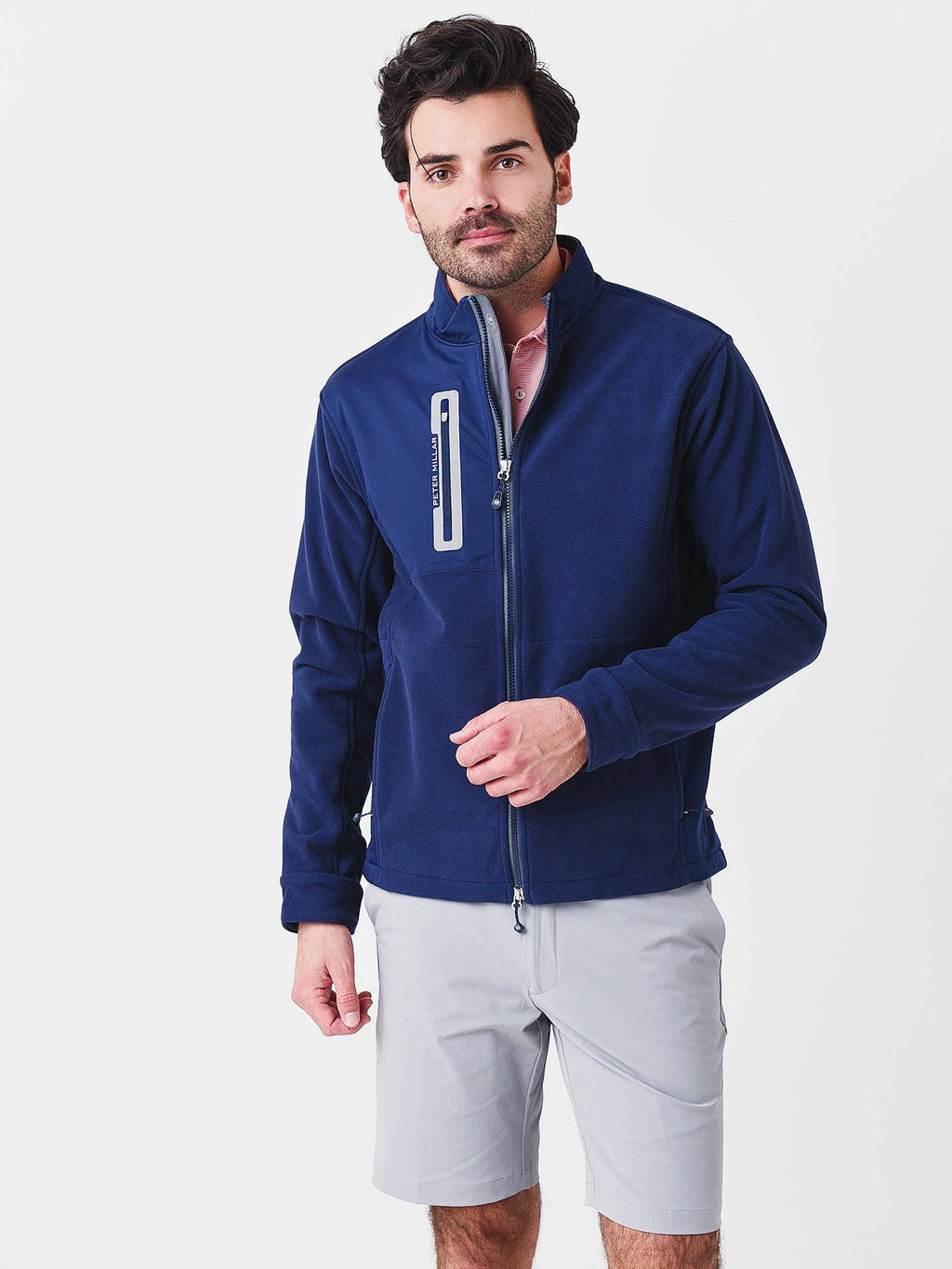 Peter Millar Crown Sport Men's Thermal Block Microfleece Jacket - Saint Bernard