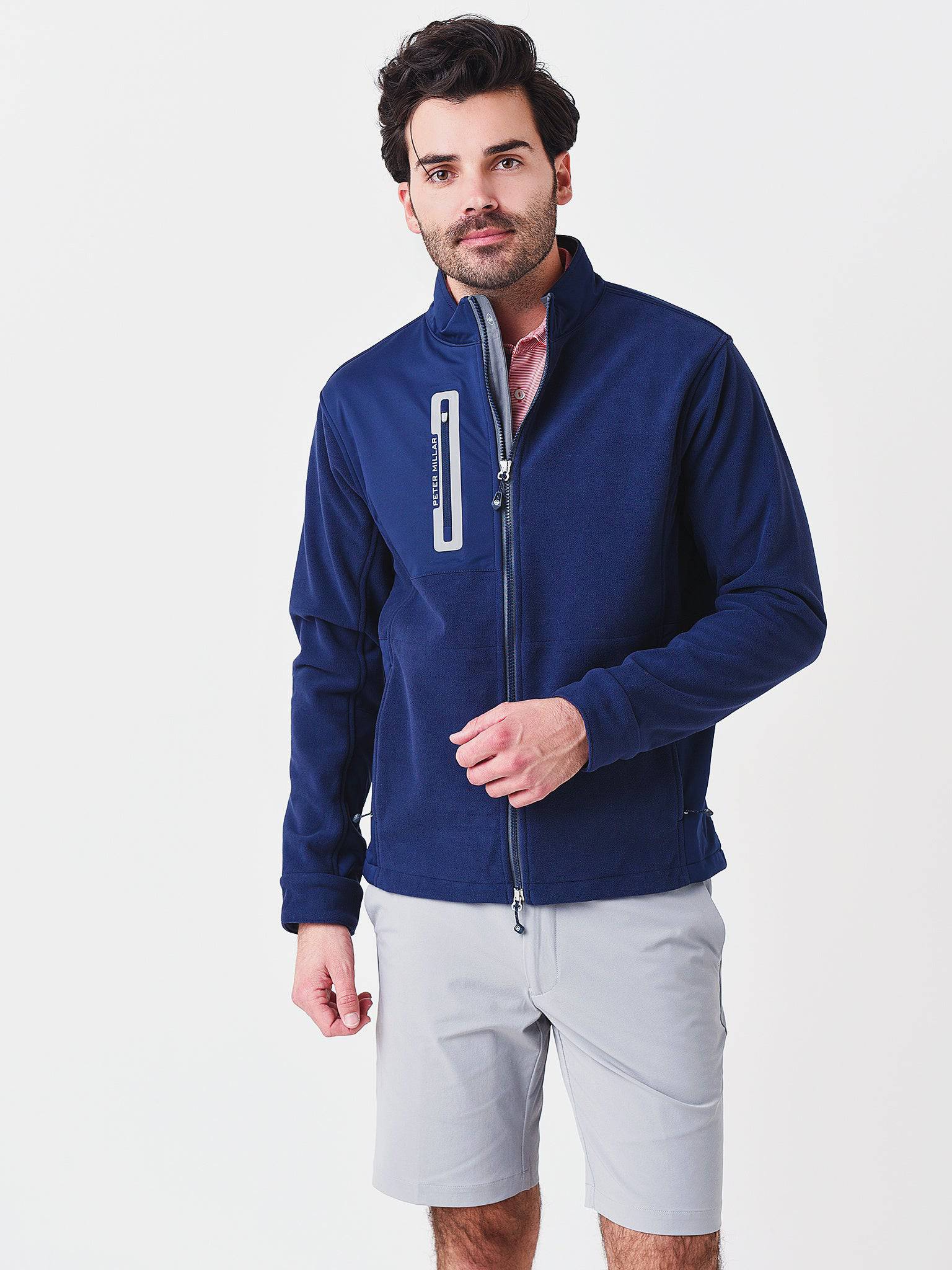 Peter Millar Crown Sport Men's Thermal Block Microfleece Jacket - Saint Bernard