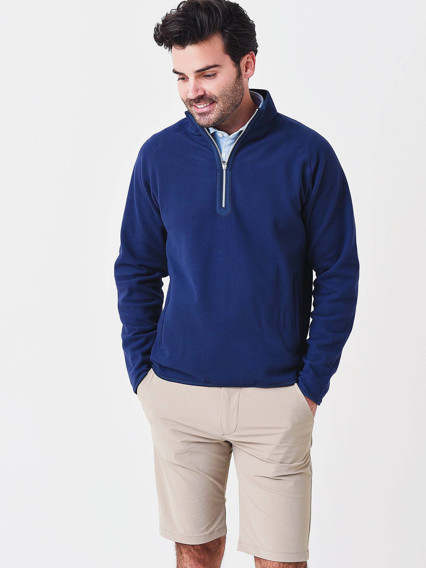 Peter Millar Crown Sport Men's Thermal Flow Micro Fleece Half-Zip - Saint Bernard