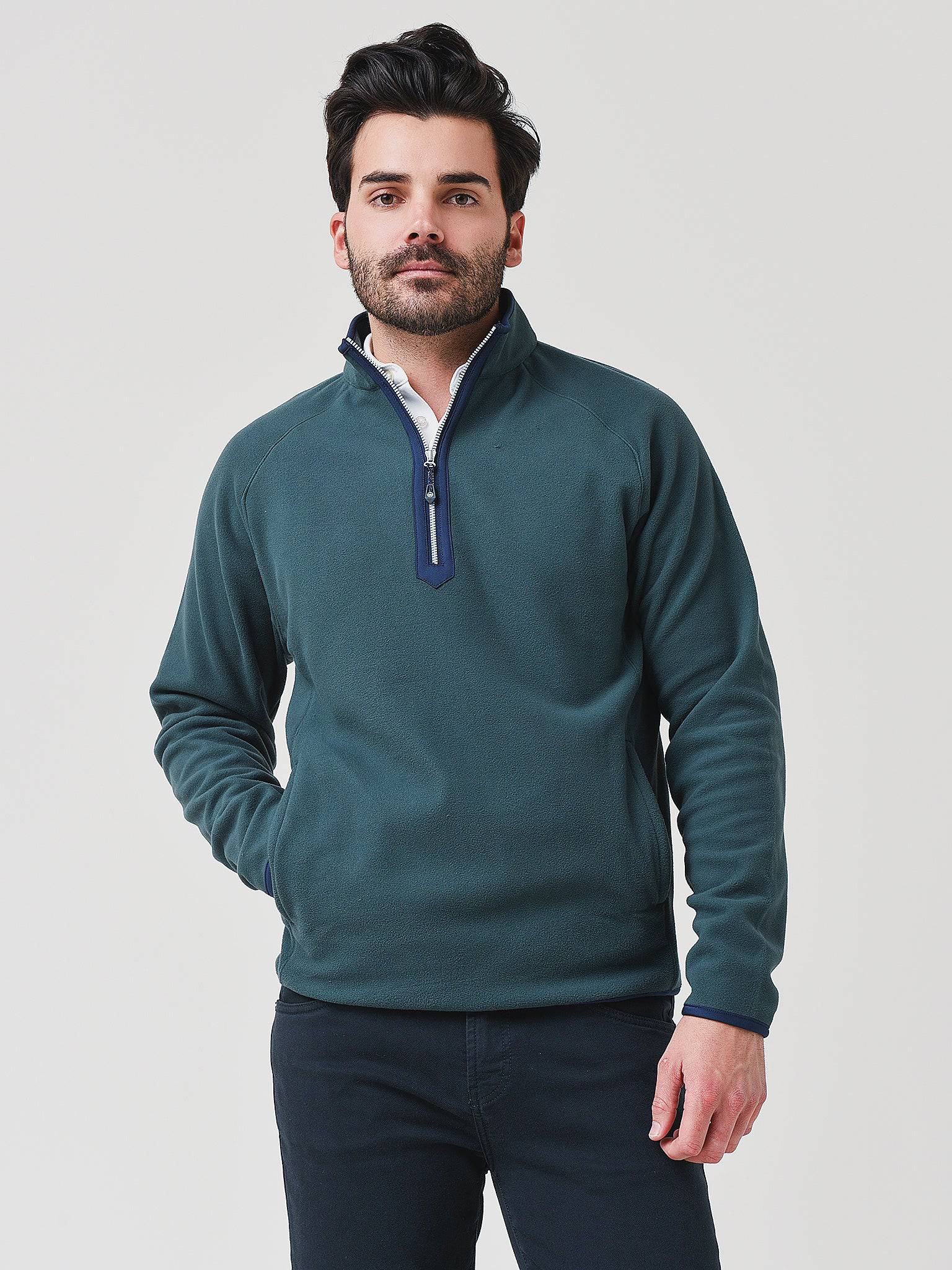 Peter Millar Crown Sport Men's Thermal Flow Micro Fleece Half-Zip - Saint Bernard