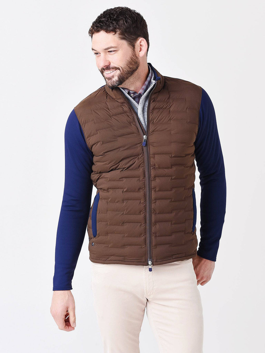 Peter Millar Crown Crafted Men's Blaze Hybrid Cardigan - Saint Bernard