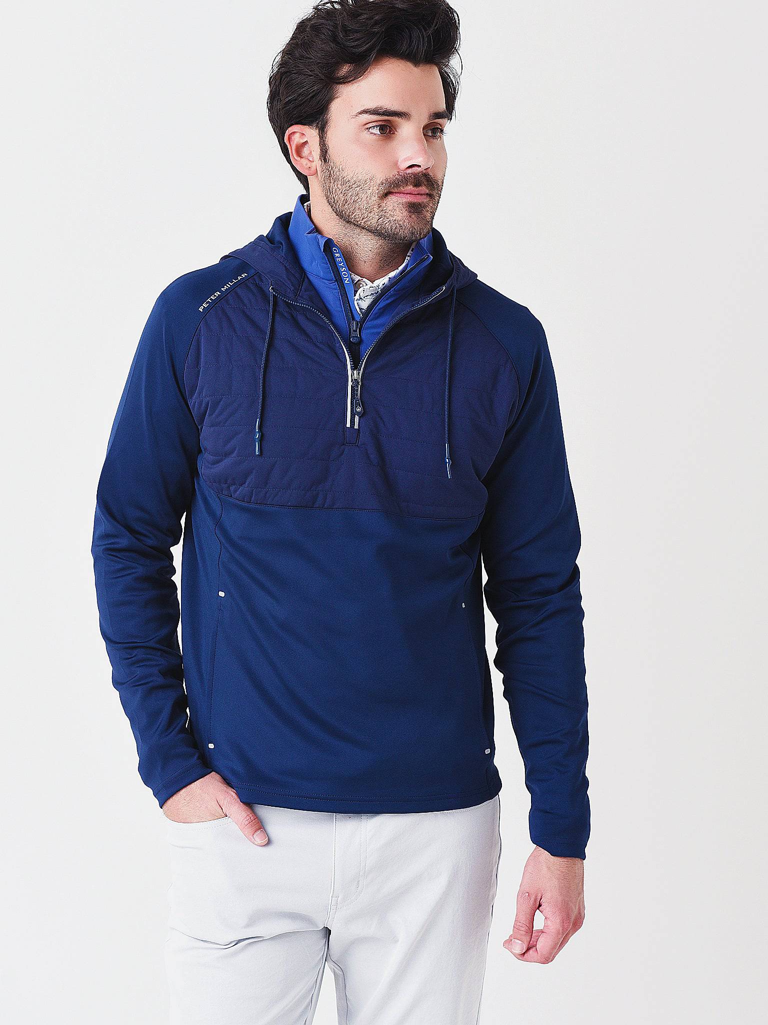 Peter Millar Crown Sport Men's Hyperlight Weld Hybrid Half-Zip Pullover - Saint Bernard