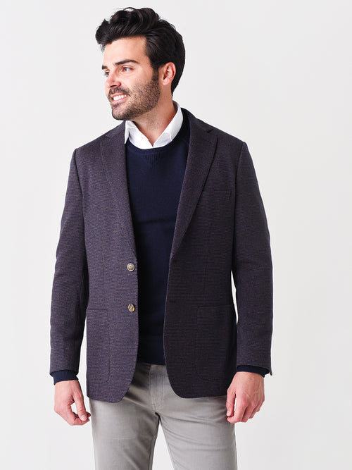 Peter Millar Crown Men's Houndstooth Knit Soft Jacket