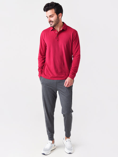 Peter Millar Crown Men's Lava Wash Long-Sleeve Polo
