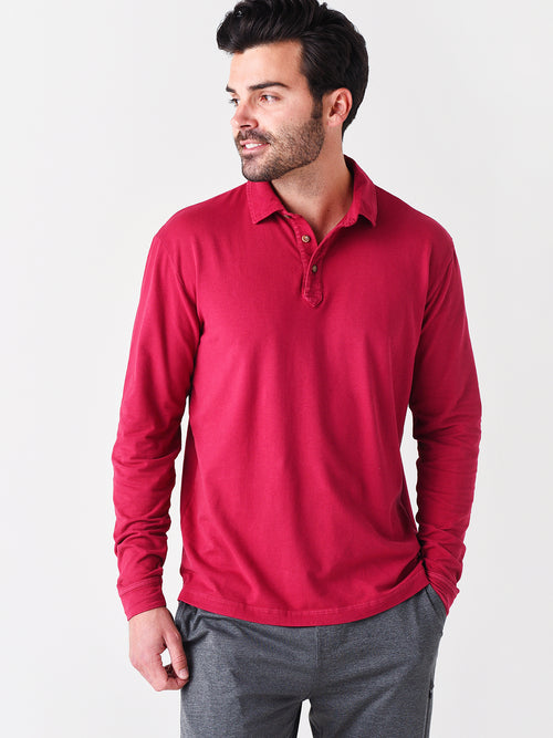 Peter Millar Crown Men's Lava Wash Long-Sleeve Polo