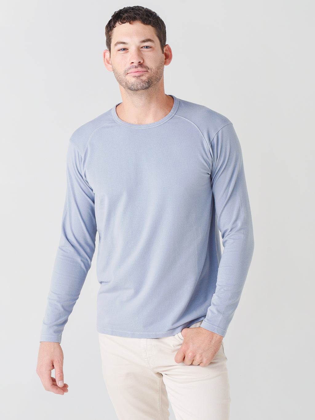 Peter Millar Crown Men's Lava Wash Long-Sleeve T-Shirt - Saint Bernard