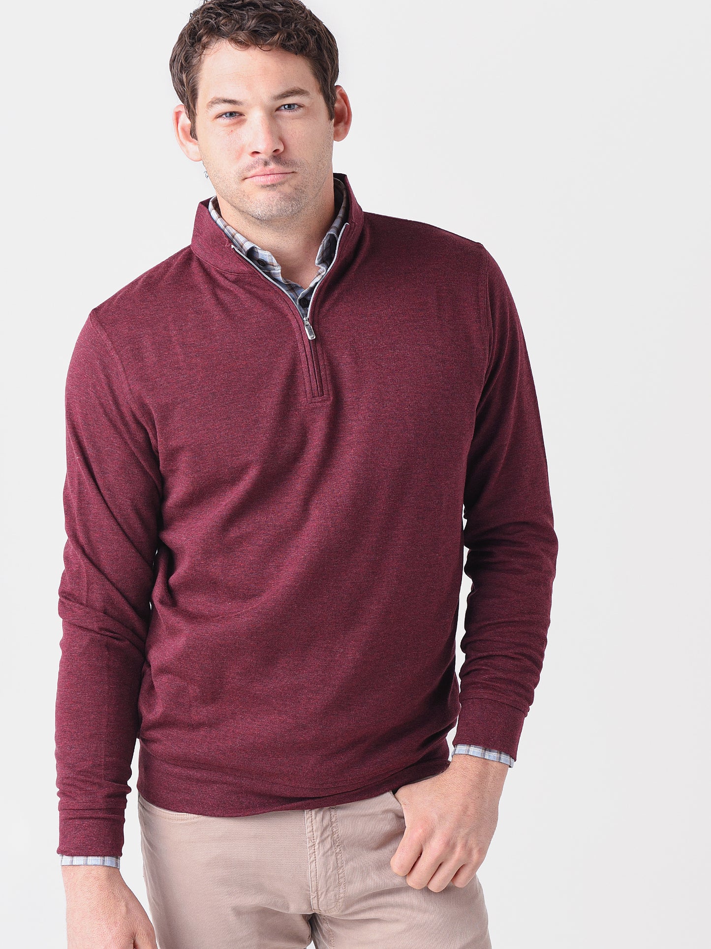 Peter Millar Crown Men's Crown Comfort Interlock Quarter-Zip Sweater - Saint Bernard