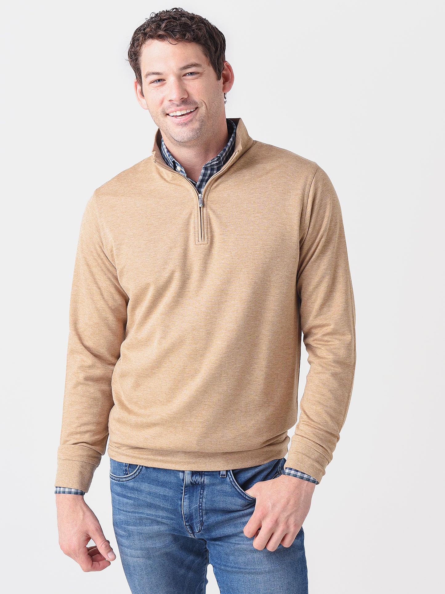 Peter Millar Crown Men's Crown Comfort Interlock Quarter-Zip Sweater - Saint Bernard