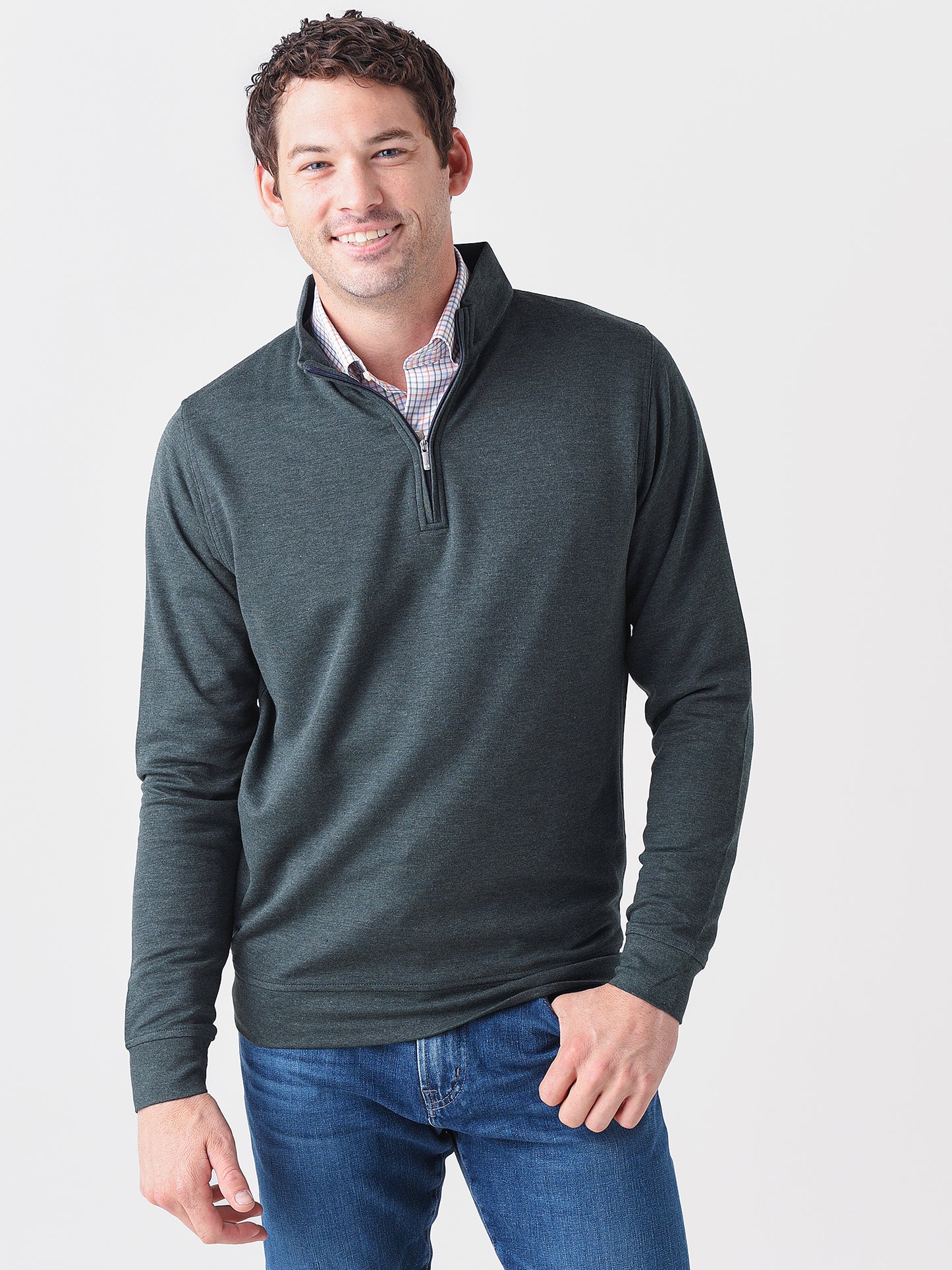 Peter Millar Crown Men's Crown Comfort Interlock Quarter-Zip Sweater - Saint Bernard
