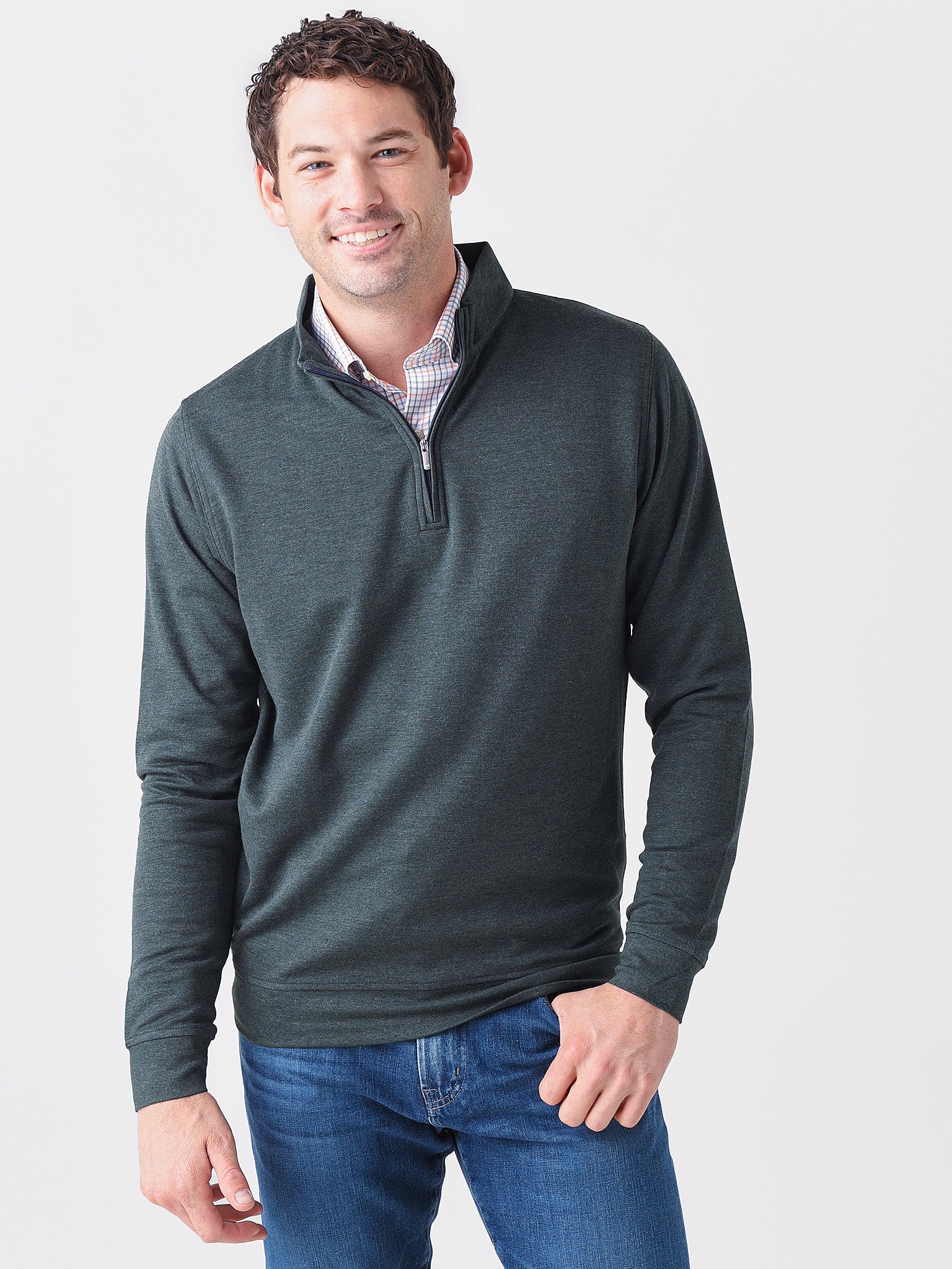 Peter Millar Crown Men's Crown Comfort Interlock Quarter-Zip Sweater - Saint Bernard