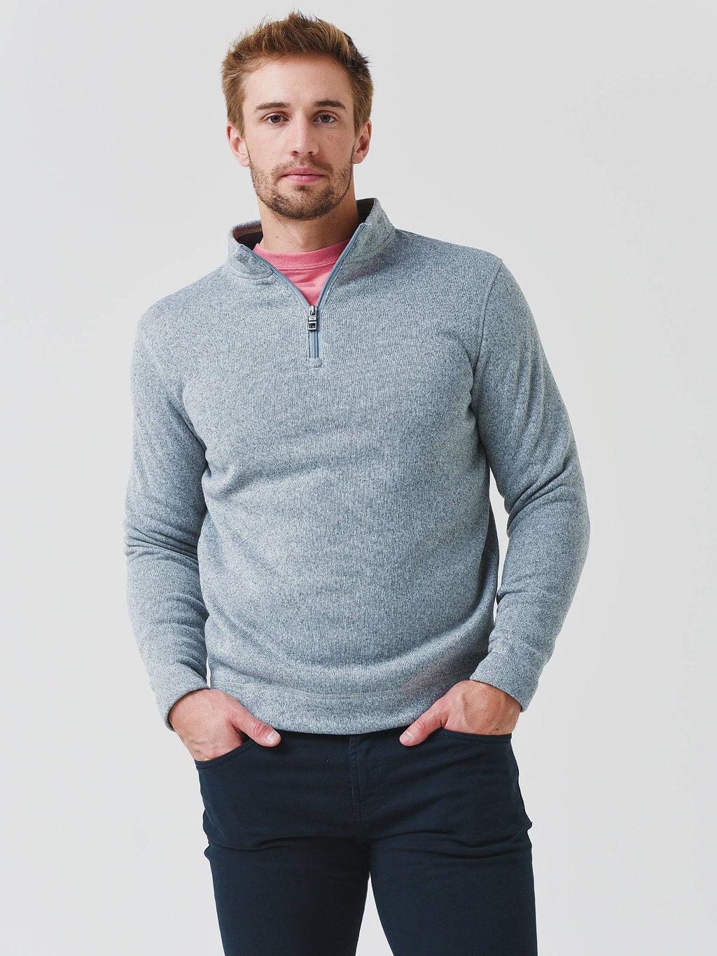 Peter Millar Crown Men's Fleece Quarter-Zip Sweater - Saint Bernard