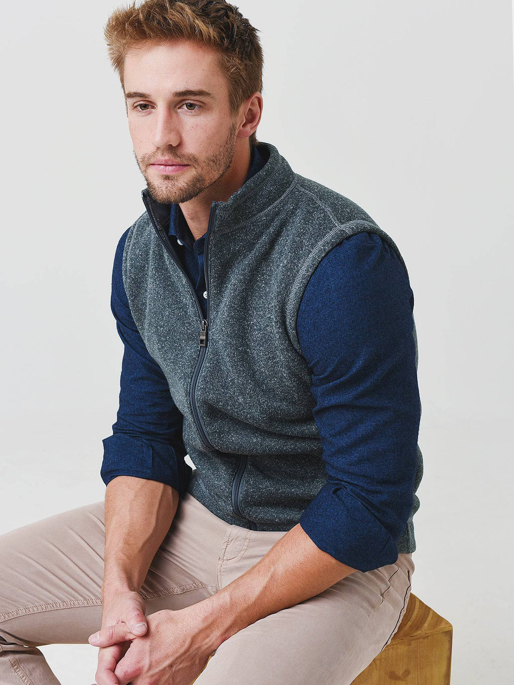Peter Millar Crown Men's Fleece Sweater Vest - Saint Bernard