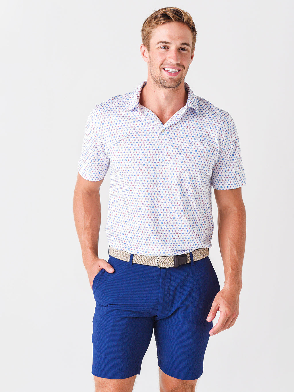 Peter Millar Men's Aloha Aqua Cotton Polo - Saint Bernard