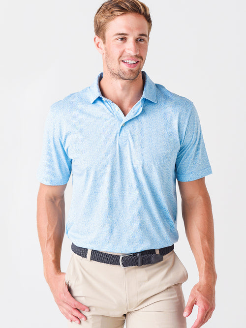 Peter Millar Seaside Men's Lighthouse Brew Aqua Cotton Polo