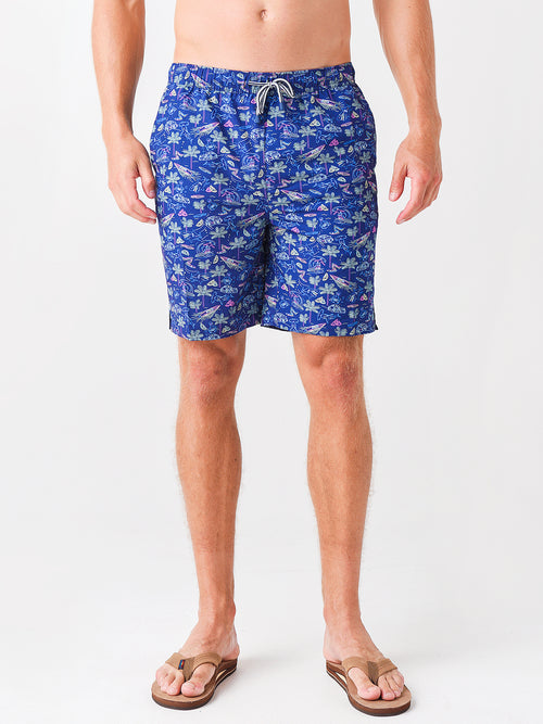 Peter Millar Seaside Men's Vintage Neon Swim Trunk