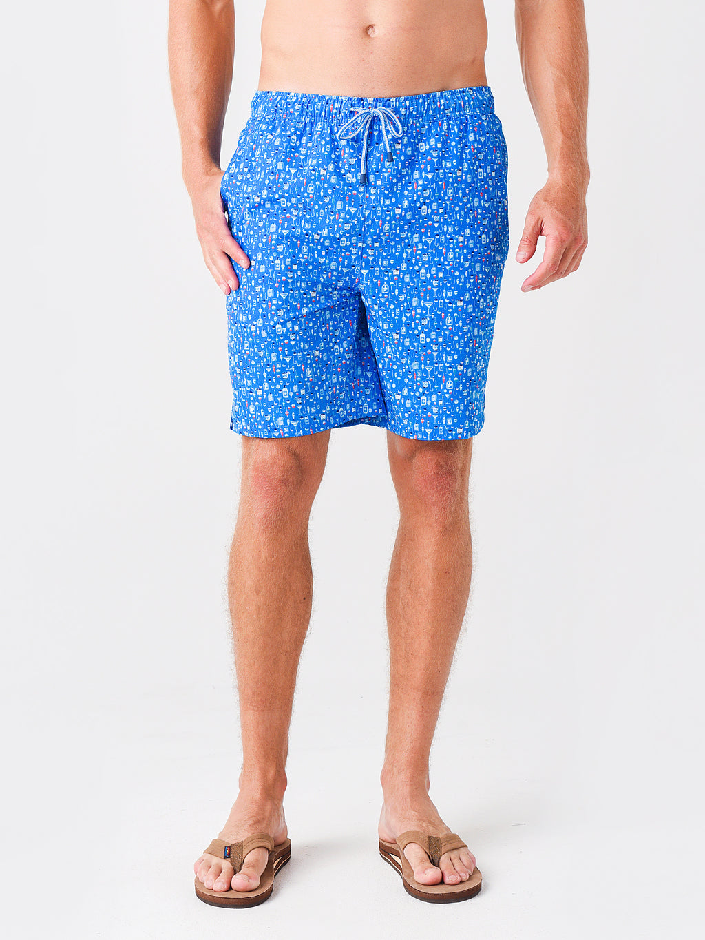 Peter Millar Seaside Men's Bobbers & Bottles Swim Trunk - Saint Bernard