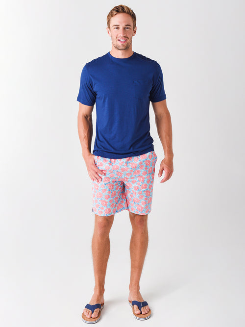 Peter Millar Seaside Men's Hibiscus Stained Glass Swim Trunk
